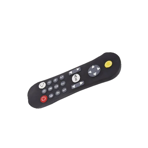 Remote control-shaped stuffed squeaky toy
